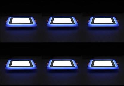 D'Mak 6W LED Side Blue Square Panel Light Ceiling 3D Effect Lighting (Double Color) (Pack of 6) Ceiling Light Ceiling Lamp
