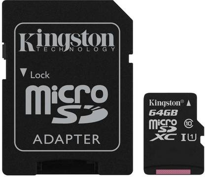 KINGSTON Canvas Select 64 GB MicroSDXC Class 10 80 Mbps  Memory Card