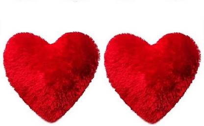 PRACHI TOYS Printed Gift Heart Shape Cushion Stuffed Hanging Heart Shaped Pillow with Best Filling Covers- Red  - 13 cm
