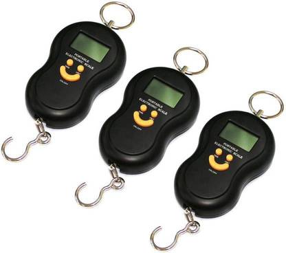 Grabit LUGGAGE ,KITCHEN SMILEY TYPE HANGING PACK OF 3 Weighing Scale
