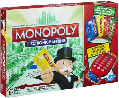 HASBRO GAMING Monopoly Electronic Banking 2-4 Players Board Game Accessories Board Game