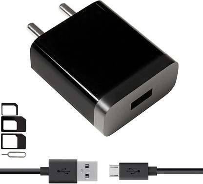 GoSale Wall Charger Accessory Combo for XOLO Cube 5.0, XOLO Q1200, XOLO A600, XOLO A500S IPS, XOLO A500 Club, XOLO Q1000 Opus, XOLO A500S Lite, XOLO A1000s, XOLO Q1011, XOLO Omega 5.0, XOLO LT900 LTE, XOLO Play 8X-1200, XOLO Q510s, XOLO Q500S IPS, XOLO Q800 Charger With 1 Meter Micro USB Charging Data Cable And SIM Adapter