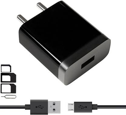 ShopReals Wall Charger Accessory Combo for Lenovo K8 Plus, Lenovo K8 Note, Lenovo P2, Lenovo K6 Power, Lenovo K6 Note, Lenovo K5 Note, Lenovo Phab 2 Charger With 1 Meter Micro USB Charging Data Cable And SIM Adapter