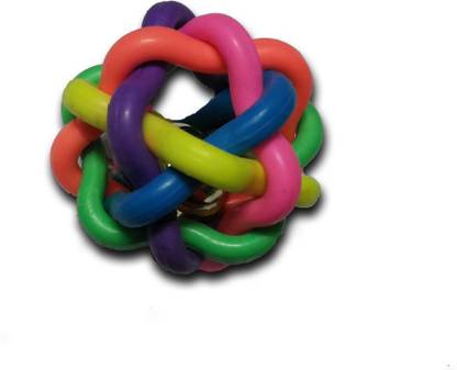 Super Dog Multi Colour Ball with Bell Puppy Rubber Ball For Dog