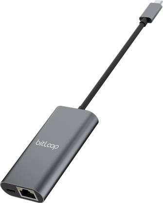 bitloop USB Type-C to Gigabit Ethernet Adapter with Charging Port Hub (Space Gray) BL-CPD003-SG USB Hub
