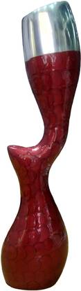 HM Steels HMSTEELS Aluminium Big Flower Vase Red color Rich Shape Aluminium Vase