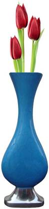 ह्म स्टीलस HMSTEELS ALUMINIUM FLOWER VASE BLUE COLOR RICH SHAPE एल्युमीनियम वास
