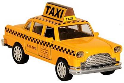 Generic NYC Taxi in Yellow Cab with Pullback Action, Die Cast New York City Taxi Toy