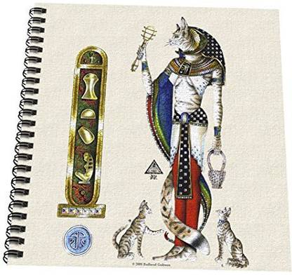 3dRose db_156681_1 Bast Egyptian Cat Goddess Pagan Art Drawing Book, 8" x 8"