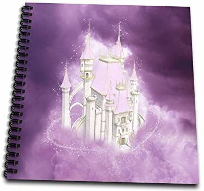 3dRose db_172247_1 Pink Fairytale Castle in Clouds Drawing Book, 8 by 8 Inch