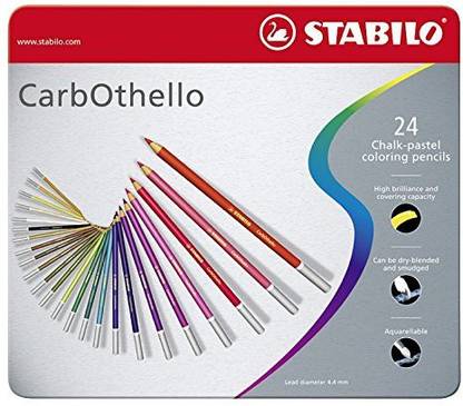 Stabilo CarbOthello Chalk Pastel Colored Pencil, 4.4 mm 24 Color Set