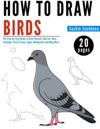 Generic How to Draw Birds The Step by Step Guide to Draw Peacock, Sparrow, Dove, Flamingo, Parrot, Crane, Eagle, Woodpecker and Many Mo
