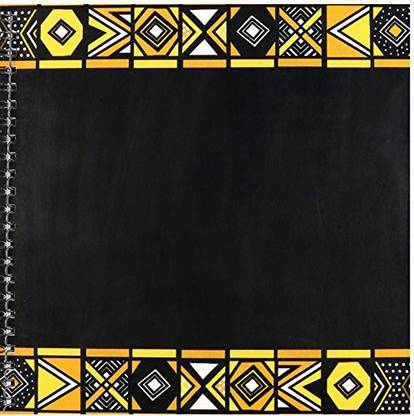 3dRose db_76556_1 Brown and Black African Pattern Art of Africa Inspired by Zulu Beadwork Geometric Designs Drawing Book, 8 by 8"