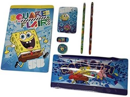 NICKELODEON SpongeBob Squarepants 7 pc Sketch Set with Pencil Case Back to School (SpongeBob Squarepants)