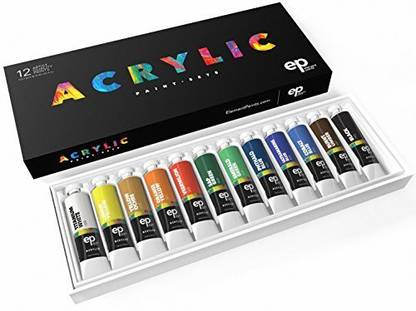 Element Paints 12 Piece Acrylic Paint Set. Voted #1 Best Paint Supplies Professional Artist Quality Painting Set with the Highest Pigment Loa