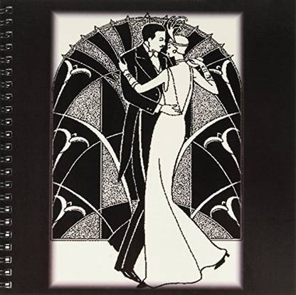 3dRose db_41536_1 Art Deco Dancing Couple Drawing Book, 8 by 8 Inch