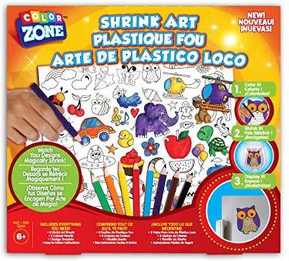 ColorZone Color Zone Shrinky Art Craft Activity Set incl 8 Shrink Sheets Great Gift