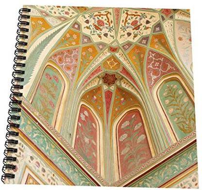 3dRose db_188169_2 Frescoes, Ganesh Pol, Amber Fort, Jaipur, Rajasthan, India Memory Book, 12 x 12"