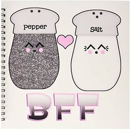 3dRose db_102726_2 Cute Kawaii Salt and Pepper Bff Memory Book, 12 by 12"