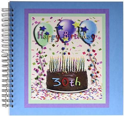 3dRose db_20209_2 Happy Birthday 30th Chocolate Cake Memory Book, 12 by 12"