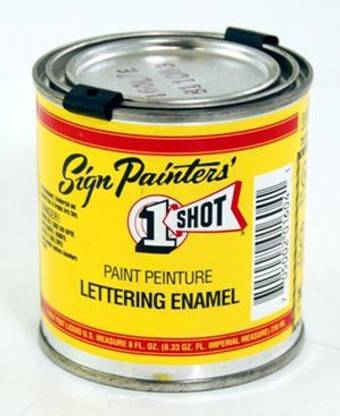 Generic Lettering Enamel metallic brass half pint can