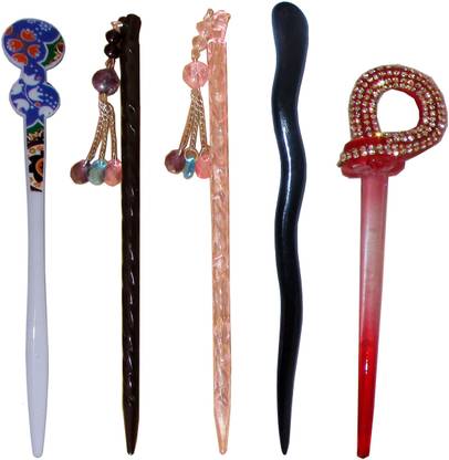 RUKSAT Combo of Multi Color Juda Sticks Bun Stick