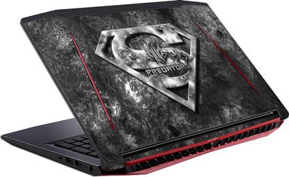GADGETSWRAP PRINTED superman black SKIN FOR PREDATOR HELIOS 300 15.6 MN Various Laptop Skin Compatible for 15.6 inch
