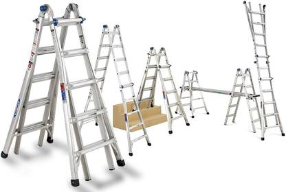 Werner USA MT Series Model 22 - 5 ft to 20 ft - Multi folding - 18 in 1 - A-frame - wall support & staircase - Heavy duty - Wheel kit - Aluminium Ladder