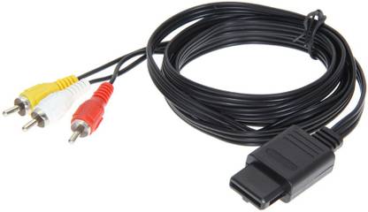 ACUTAS  TV-out Cable 6FT AV TV RCA Video Cord Cable for SNES GameCube for Nintendo N64 64 Game Cable for SFC & 2 Audio Output Connectors