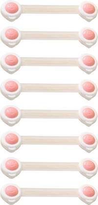 SYGA PinkSmileyBabySafetyCabinetLock_8 Pcs Child Safety Latch Lock