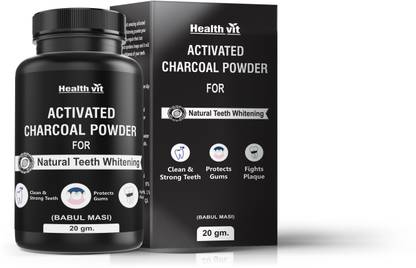 HealthVit Coconut Shell Activated Charcoal Instant Teeth Whitening Powder