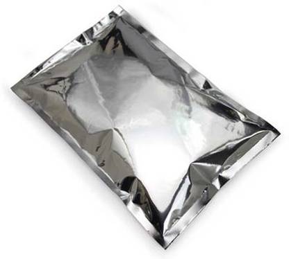 Nimida Metallic Silver Pouch Thick Type 70 Micron Heat Sealable ,Size 13” x 9” Capacity approx. 1 kg Pack of 25 PP (Polypropylene) Storage Pouch