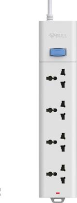 BULL 4 Socket, 1 Switch, 3 Meter Wire Extension Board with Circuit Breaker 4  Socket Extension Boards