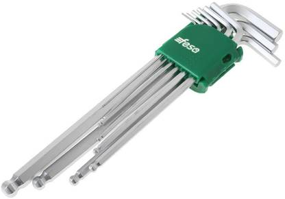 fesa Tools 9Pcs/Set 1.5~10mm Long Arm- Ball Ended Allen Hex Key L Shape Metric Wrench Allen Key Set