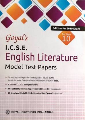 Goyal ICSE English Literature Model Test paper Class 10