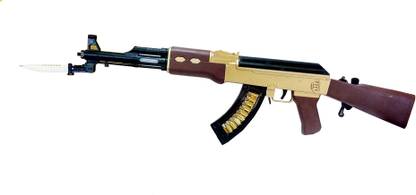 शनया AK 47 Toy Gun For Kids With Music, Light & Vibration Made From ABS Plastic 29 INCHS - Multicolor