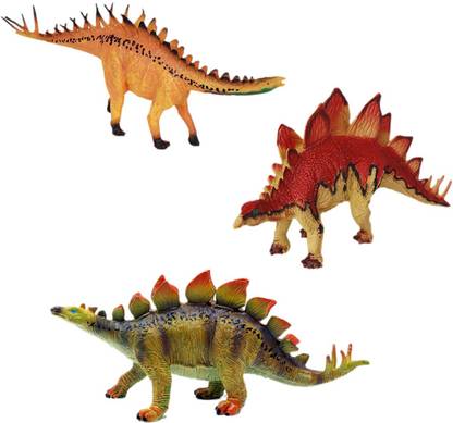 Tootpado Dacentrurus Stegosaurus T-Rex Dinosaurs Toy - Pack of 3 (CTNG50) - Realistically Detailed Animal Figure