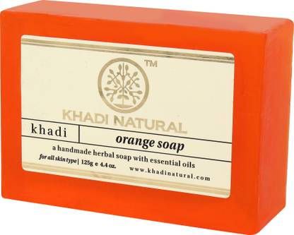 KHADI NATURAL Hand Made Orange Soap Pack of 3