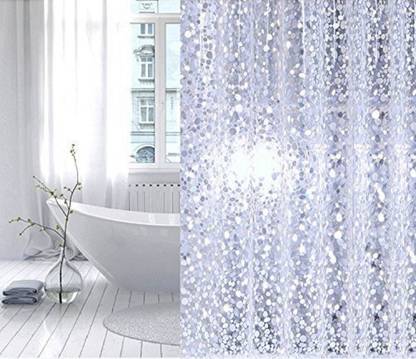 CASA FURNISHING 247 cm (8 ft) PVC Shower Curtain (Pack Of 2)