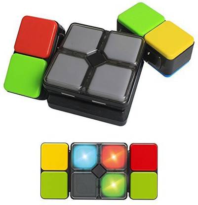 Generic Magic Cube Flip slide Puzzle Toy Magic Square With Light Memory Game For Kid Newest Fold Slide Cube, 4 Mode For Play: Multiplaye