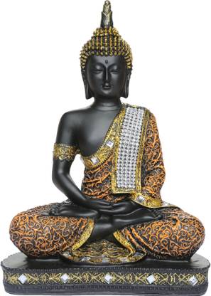 Heeran Art Vastu Fangshui Religious Idol of Lord Gautama Buddha Statue ORB Decorative Showpiece - 24 cm