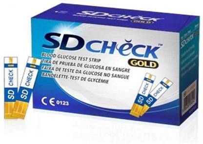 SD Check Gold Blood Glucose Test Strip ( Containing 100 Test Strips Inside)  - Glucometer Strip