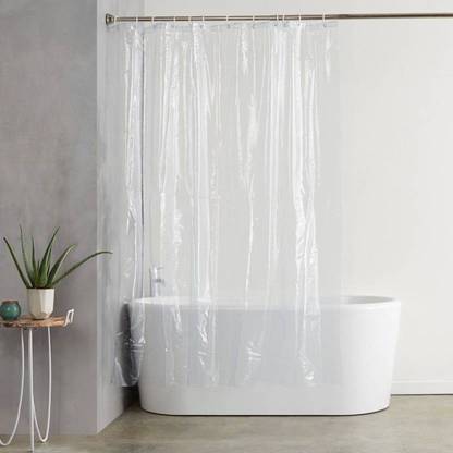 CASA FURNISHING 248 cm (8 ft) PVC Room Darkening Shower Curtain (Pack Of 2)