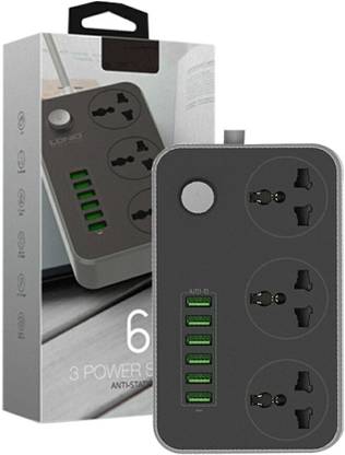 eDUST Premium LDNIO SC3604 - 3.4A 6 Port USB AUTO ID Charger + 3 ANTI-STATIC POWER SOCKET With 2M Cord 3  Socket Extension Boards