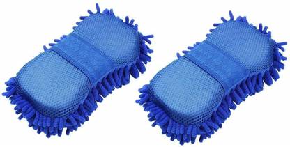 Easymart Car Washing Sponge With Microfiber Washer Towel Duster For Cleaning Car. Bike Vehicle pack of 2(multi color) Wrapped Sponge