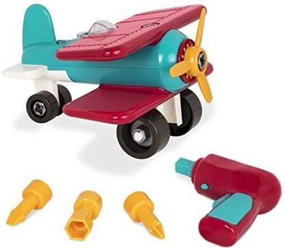 Generic Battat Take-Apart Airplane - Toy vehicle assembly playset with functional battery-powered drill - Early childhood developmental