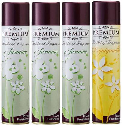 PREMIUM Jasmine, Rajnigandha Spray Jasmine Rajnigandha Room Freshener 217 ml × 4 Pack Of 4