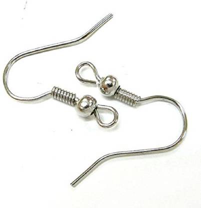 puffy DIY Jewellery Finding Ear Hook Silver 50 gm for Jewellery Making & Craft Work