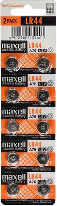 Maxell LR44 , 1.5V Alkaline Button Coin Cell - 10 pieces  Battery
