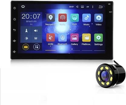 AUTOGARH Android 6.0 (1 GB RAM, 16 GB INTERNAL) Capacitive Touch screen With Ultra HD in 4K and In built GPS Navigation with Rear View Camera Support Double Din with Led Camera Car Stereo